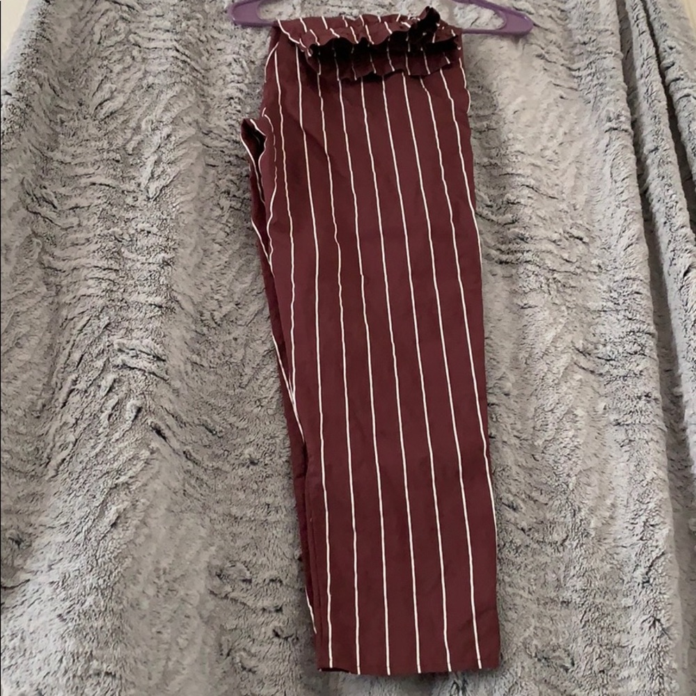 Kendall & Kylie maroon striped pants